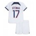 Paris Saint-Germain Vitinha Ferreira #17 Babykleding Uitshirt Kinderen 2023-24 Korte Mouwen (+ korte broeken)